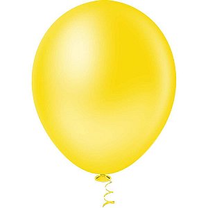 Balao 9 liso amarelo gran festa - riberball (pct.c/50)