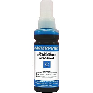 Refil de tinta epson comp. 664 ciano 100ml - masterprint (unidade)