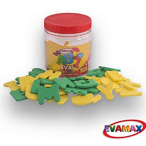 Material didatico eva pq abc 5mm 5x3cm 62pcs 2abc/2v - evamax (pote)