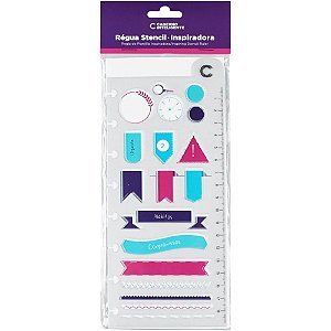 Caderno inteligente regua stencil inspiradora 93x190mm - caderno inteligente (unidade)