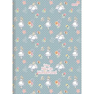 Caderno brochura 1/4 capa dura alice in wonderland 80f - animativa (pct.c/05)