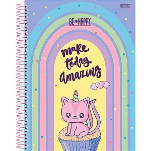Caderno 01x1 capa dura be happy 80f - animativa (pct.c/04)