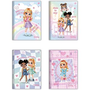 Caderno brochura 1/4 capa dura debby 80fls. - animativa (pct.c/05)
