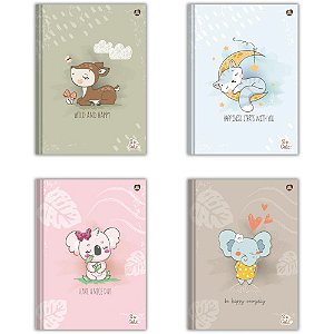 Caderno brochura 1/4 capa dura so cute 80f - animativa (pct.c/05)