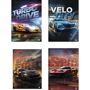 Caderno brochurao capa dura silver tuning 48f - animativa (pct.c/10)