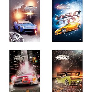 Caderno brochura 1/4 capa dura silver tuning 48f - animativa (pct.c/10)