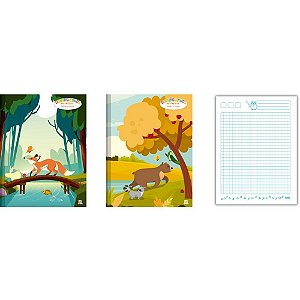Caderno quadriculado univers. dominguinhos cost. 7x7mm 40f - animativa (pct.c/05)