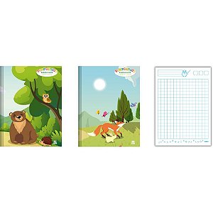 Caderno quadriculado univers. dominguinhos cost. 1x1cm 40f - animativa (pct.c/05)