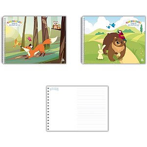 Caderno desenho univ capa dura dominguinhos meia pauta 40f - animativa (pct.c/05)