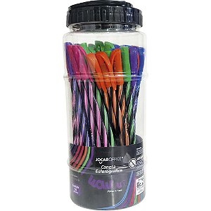 Caneta esferografica wow fun black 0.7mm 5cores - leonora (pote-50)