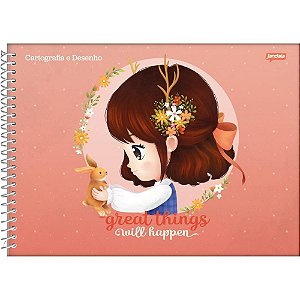 Caderno desenho univ capa dura nina 80fls - jandaia (pct.c/04)