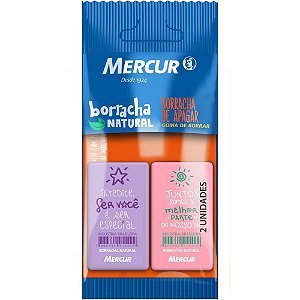 Borracha colorida pull pack retang 1lilas/1rosa - mercur (bl.c/02)