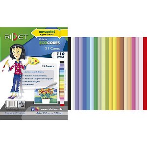 Bloco para educacao artistica a4 21 cores sort.110gr 42fls - ridet (pacote)
