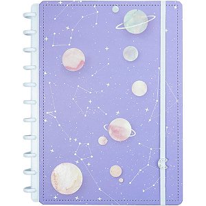 Caderno inteligente grande purple galaxy by gocase 80fls. - caderno inteligente (unidade)