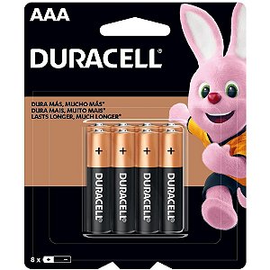 Pilha alcalina palito aaa - duracell (bl.c/08)