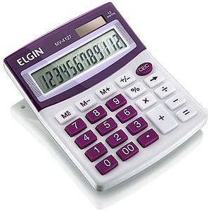 Calculadora de mesa 12 digitos mv4127 roxa - elgin (unidade)