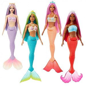Barbie fantasy sereias c/ cabelo colorido (s) - mattel (unidade)