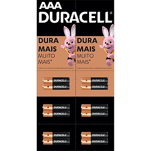 Pilha alcalina palito aaa cartela 6 x 2un - duracell (cartela)