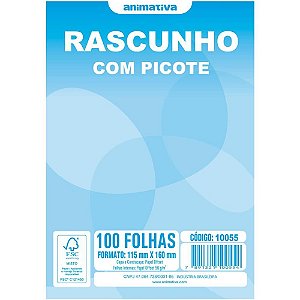 Bloco para rascunho c/picote e grampo 100f.115x160 - animativa (pct.c/20)