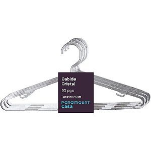 Cabide cristal 40cm. c/03unid. - paramount (kit)