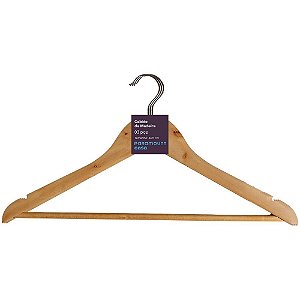 Cabide madeira 44,5cm. c/03unid. - paramount (kit)