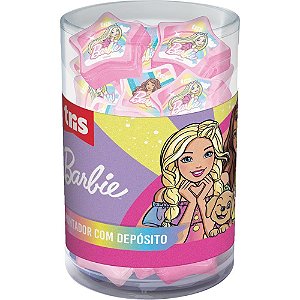 Apontador com deposito barbie tris 2 cores (sortido) - summit (pote-12)