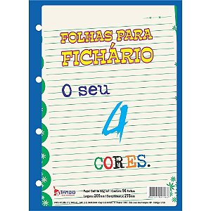 Bloco para fichario universit. decorado 4 cores 96 folhas - tamoio (pct.c/05)