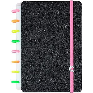 Caderno inteligente a5 lets glitter neon black 80fls - caderno inteligente (unidade)