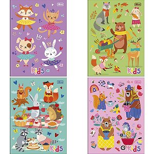 Caderno brochurao capa dura kids 96fls. feminino - tilibra (pct.c/05)