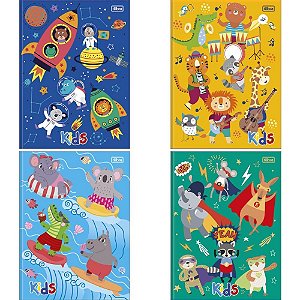 Caderno brochurao capa dura kids 96fls. masculino - tilibra (pct.c/05)