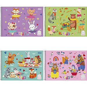 Caderno desenho univ capa dura kids 48fls. feminino - tilibra (pct.c/04)