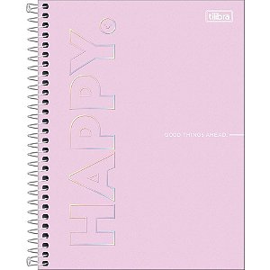 Caderno 10x1 cp.dura colegial happy 160fls. - tilibra (pct.c/04)