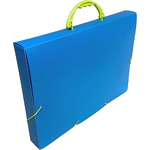 Maleta plastica com alca oficio full color azul - dello (unidade)