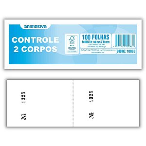Impresso talao controle 2 corpos 100f. 5x14 - animativa (pct.c/20)