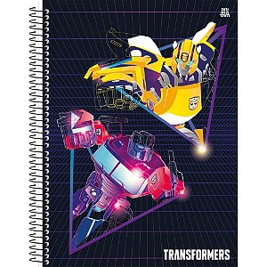 Caderno 10x1 capa dura transformers 160f - animativa (pct.c/04)