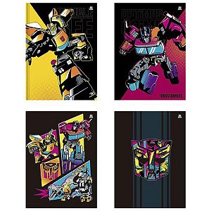Caderno brochurao capa dura transformers 48f - animativa (pct.c/10)