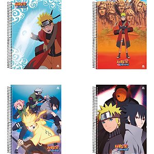 Caderno 10x1 capa dura naruto 160f - animativa (pct.c/04)