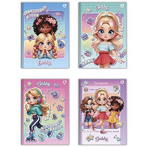 Caderno brochurao capa dura debby 48f - animativa (pct.c/10)