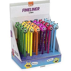 Caneta com ponta porosa fineliner 0,4mm monstro 6cores - brw (dp.c/24)