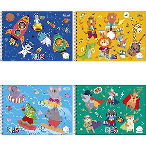 Caderno desenho univ capa dura kids meia pauta 40f esp mascul - tilibra (pct.c/04)