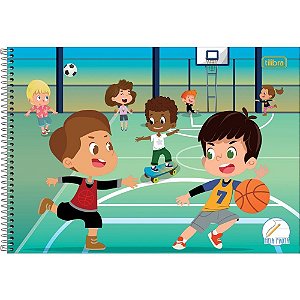 Caderno desenho univ capa dura kids meia pauta 40f esp mascul - tilibra (pct.c/04)