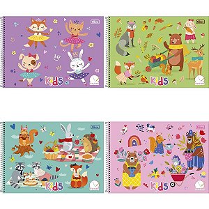 Caderno desenho univ capa dura kids meia pauta 40f esp femin - tilibra (pct.c/04)