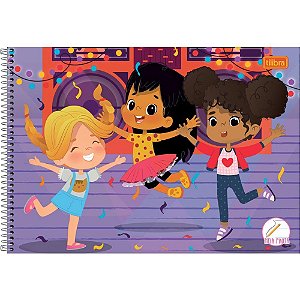 Caderno desenho univ capa dura kids meia pauta 40f esp femin - tilibra (pct.c/04)