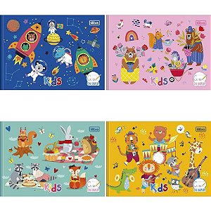 Caderno caligrafia capa dura kids 40f horiz broch masc/fem - tilibra (pct.c/15)