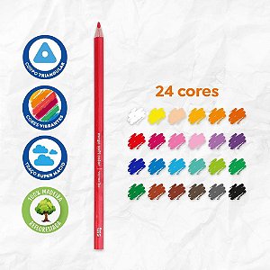 Lapis de cor triangular mega soft color 24 cores - summit (pct.c/06)