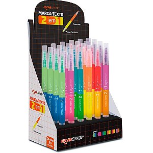Caneta marca texto jocar 2em1 6combinacoes cores - leonora (dp.c/24)
