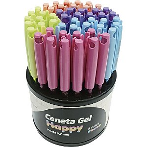 Caneta gel happy 0.7mm 5cores - leonora (dp.c/50)