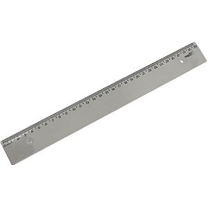 Regua de poliestireno new line cinza 30cm. - maxcril (pct.c/10)