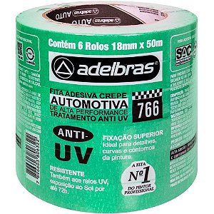 Fita crepe 766 mask automotiva 18x50m vd. - adelbras (pct.c/06)