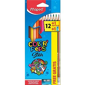 Lapis de cor triangular color peps star 12cores+ap+lp - maped (pct.c/12)